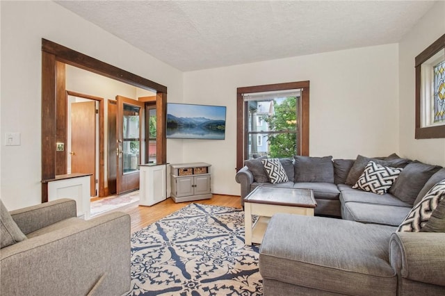 865 Harvard St, Rochester, NY 14610 - living area with light wood-style flooring and a textured ceiling