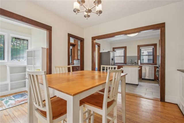 865 Harvard St, Rochester, NY 14610 - dining area with plenty of natural light, a chandelier, and light wood finished floors