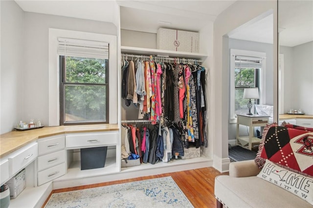 865 Harvard St, Rochester, NY 14610 - spacious closet with wood finished floors and built in desk