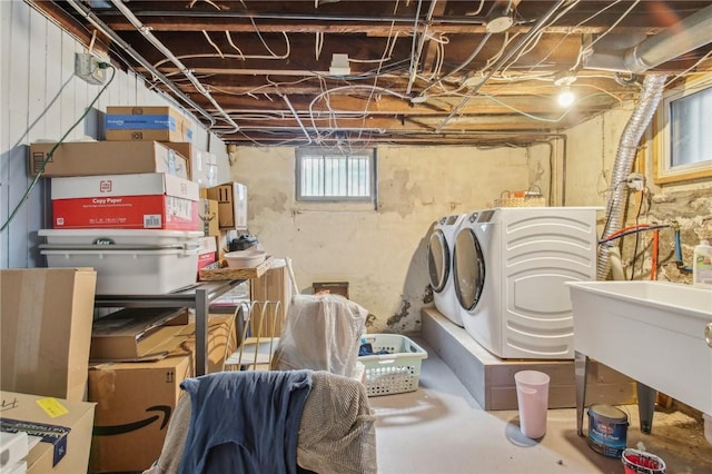 865 Harvard St, Rochester, NY 14610 - below grade area with washing machine and dryer