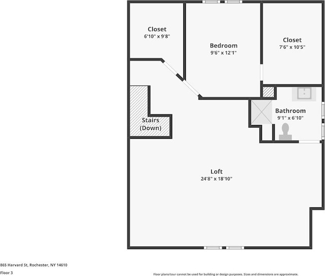 865 Harvard St, Rochester, NY 14610 - room layout