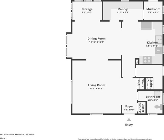 865 Harvard St, Rochester, NY 14610 - floor plan / room layout