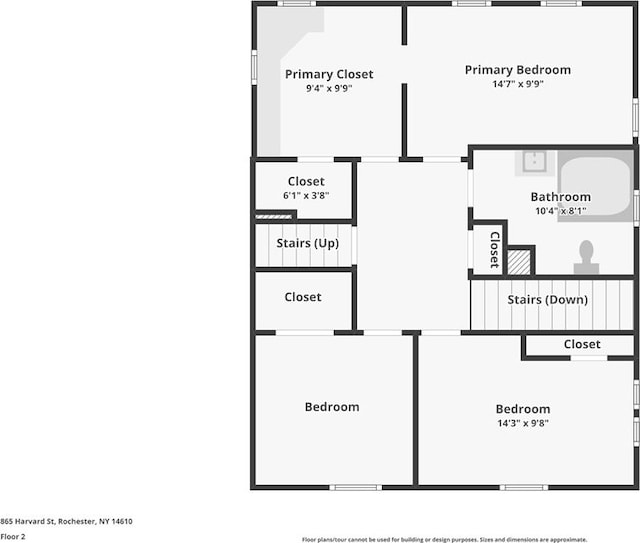 865 Harvard St, Rochester, NY 14610 - floor plan / room layout