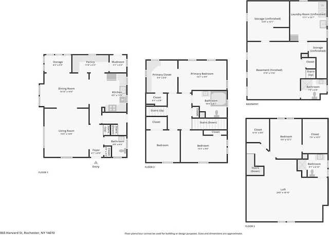 865 Harvard St, Rochester, NY 14610 - floor plan / room layout