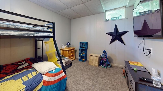 120 Fisher Ln, Afton, NY 13730 - carpeted bedroom with a paneled ceiling