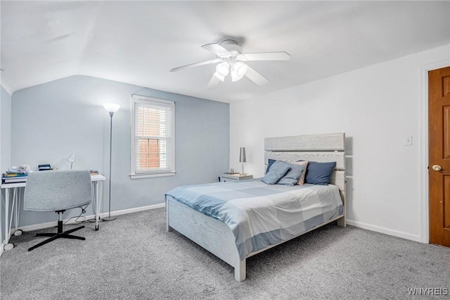 370 Mount Vernon Rd, Amherst, NY 14226 - bedroom with carpet flooring, ceiling fan, baseboards, and vaulted ceiling