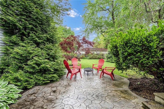 370 Mount Vernon Rd, Amherst, NY 14226 - view of patio / terrace featuring an outdoor fire pit