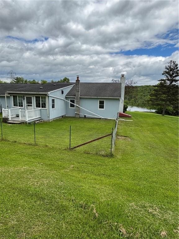 115 Depew Rd, Tioga, NY 13734 - back of house featuring a chimney and a wooden deck