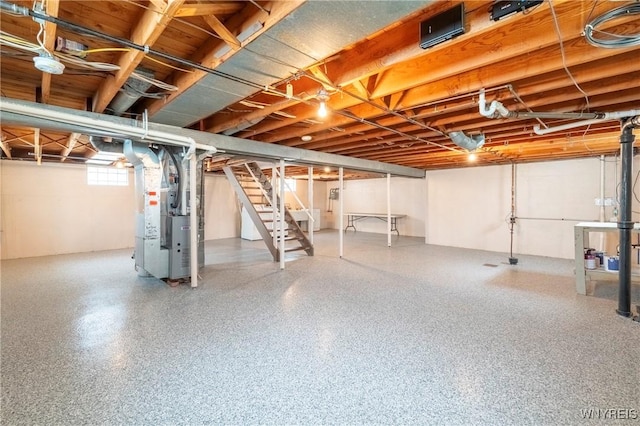 80 Hilton Blvd, Amherst, NY 14226 - below grade area featuring heating unit and stairs