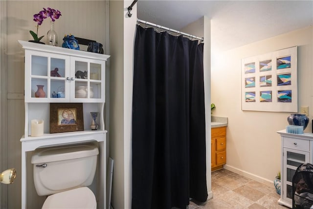 2804 Westinghouse Rd, Horseheads, NY 14845 - full bathroom with vanity, stone finish flooring, and a shower with shower curtain