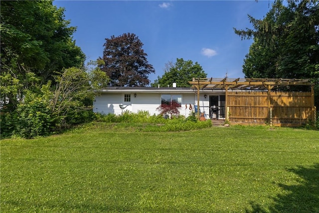 2804 Westinghouse Rd, Horseheads, NY 14845 - rear view of property with a lawn and a pergola