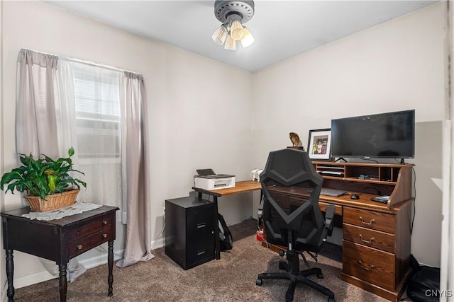 30 Bakeman St, Fulton, NY 13069 - carpeted office featuring ceiling fan and baseboards