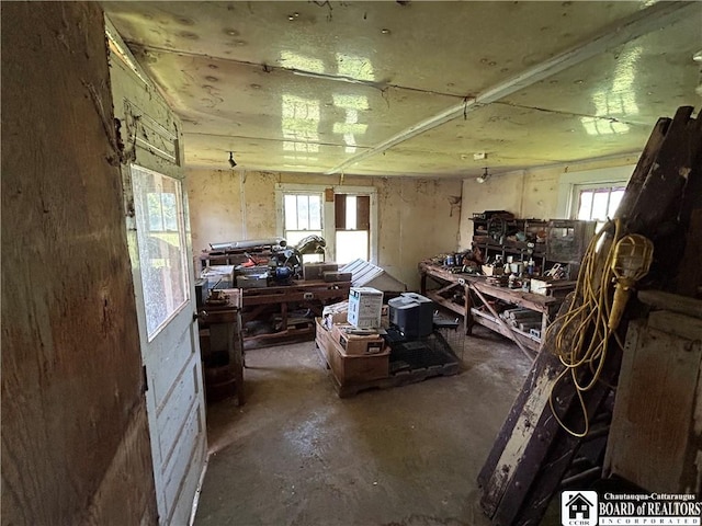 12298 Alleghany Rd, Hanover, NY 14136 - office featuring a workshop area, unfinished concrete flooring, and plenty of natural light