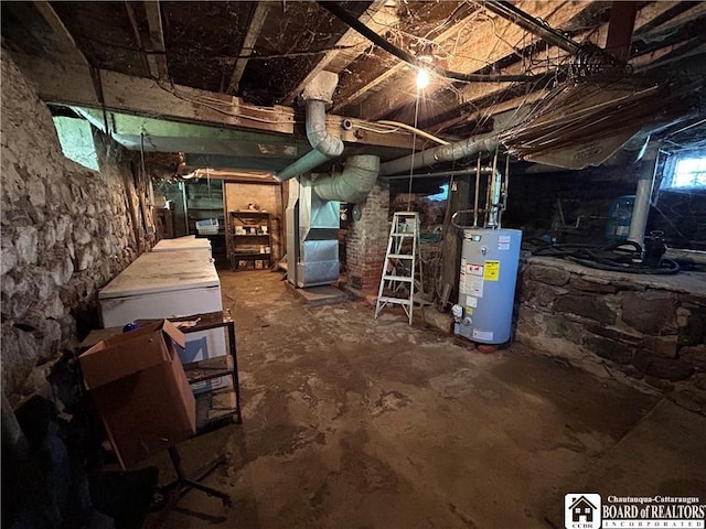 12298 Alleghany Rd, Hanover, NY 14136 - unfinished basement with water heater and heating unit