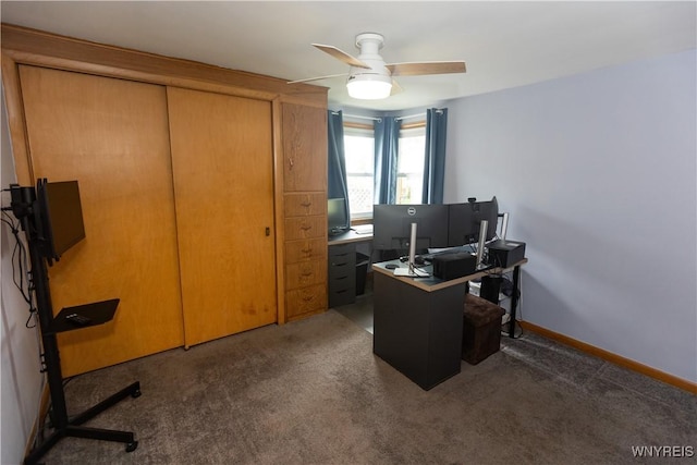 50 Cambria St, Lancaster, NY 14086 - office area with ceiling fan and carpet