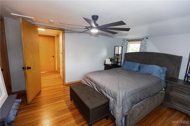 50 Cambria St, Lancaster, NY 14086 - bedroom featuring light wood-style flooring, baseboards, and a ceiling fan