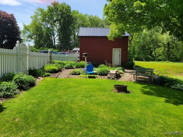4368 State Route 19, Gainesville, NY 14550 - view of yard with a fire pit and an outbuilding
