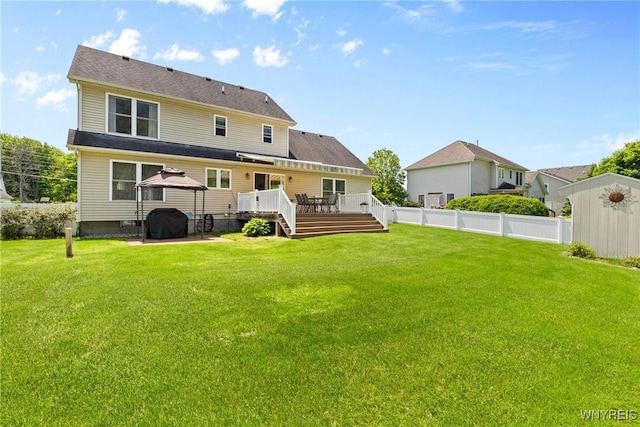 1660 Shallow Creek Trl, Webster, NY 14580 - back of house featuring a wooden deck, a gazebo, and crawl space