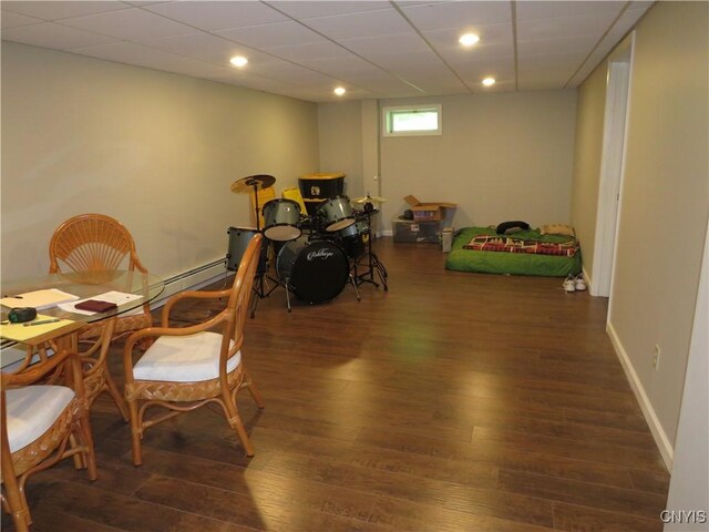 47089 County Route 100, Alexandria, NY 13640 - recreation room featuring wood finished floors, baseboards, and recessed lighting
