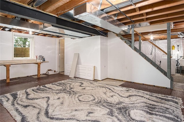 65 Geraldine Pkwy, Gates, NY 14624 - basement featuring stairs and washer / clothes dryer