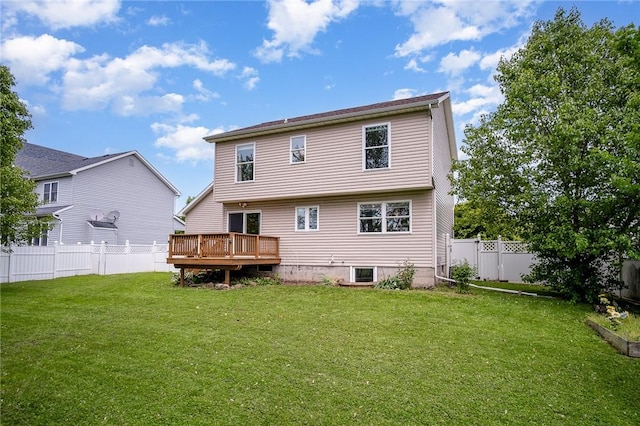 65 Geraldine Pkwy, Gates, NY 14624 - rear view of house featuring a wooden deck and central AC