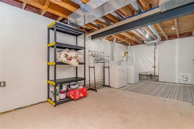 65 Geraldine Pkwy, Gates, NY 14624 - unfinished basement with washing machine and dryer and carpet flooring