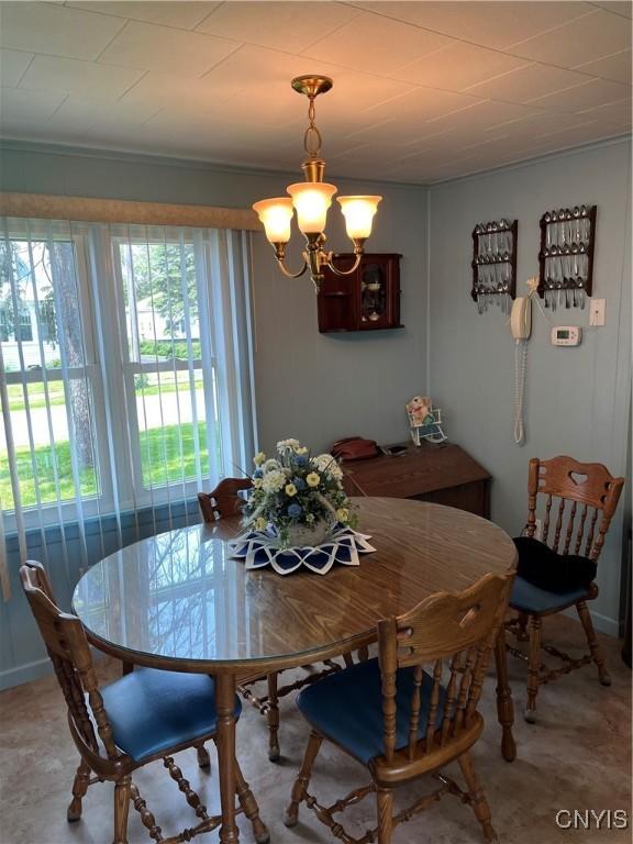 7 Roberts St, Adams, NY 13605 - dining area with a chandelier