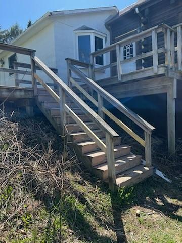 3709 Dean Rd, Hector, NY 14869 - back of house with stairs
