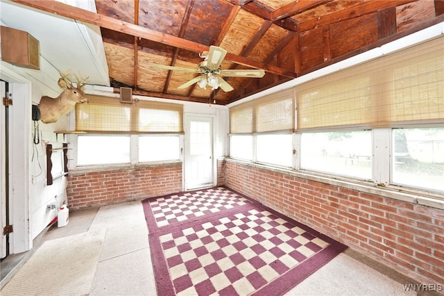 1104 98th St, Niagara Falls, NY 14304 - unfurnished sunroom with a ceiling fan and lofted ceiling