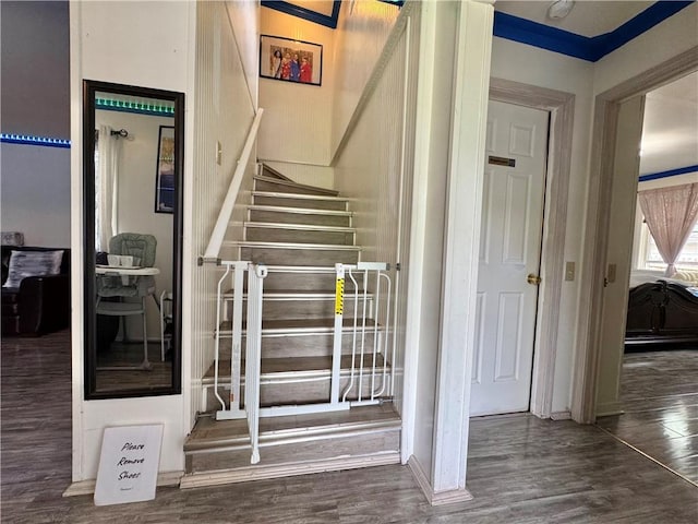 77 Mosley Rd, Greece, NY 14616 - stairway with wood finished floors and baseboards