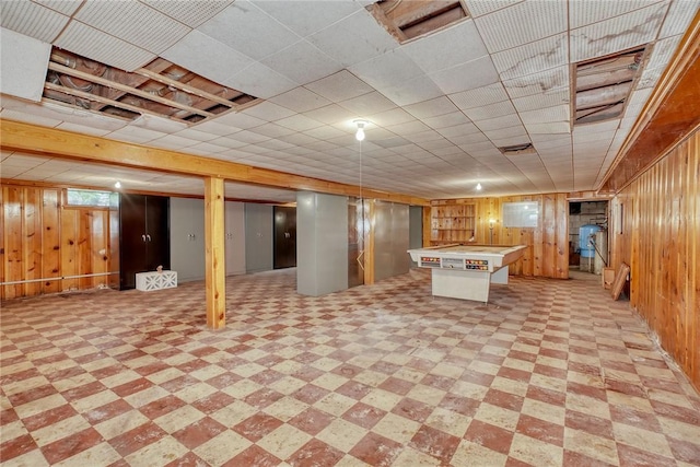 492 Drumm Rd, Webster, NY 14580 - finished basement featuring wooden walls, light floors, and billiards table