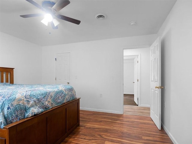 13376 Ridge Rd, Wolcott, NY 14590 - bedroom featuring wood finished floors, baseboards, and a ceiling fan