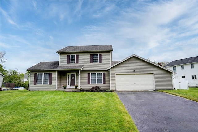 16 Hazel Bark Run, Gates, NY 14606 - traditional home featuring asphalt driveway, an attached garage, and a front yard