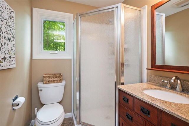 1485 S Lake Rd, Middlesex, NY 14507 - full bath with vanity, a stall shower, and toilet