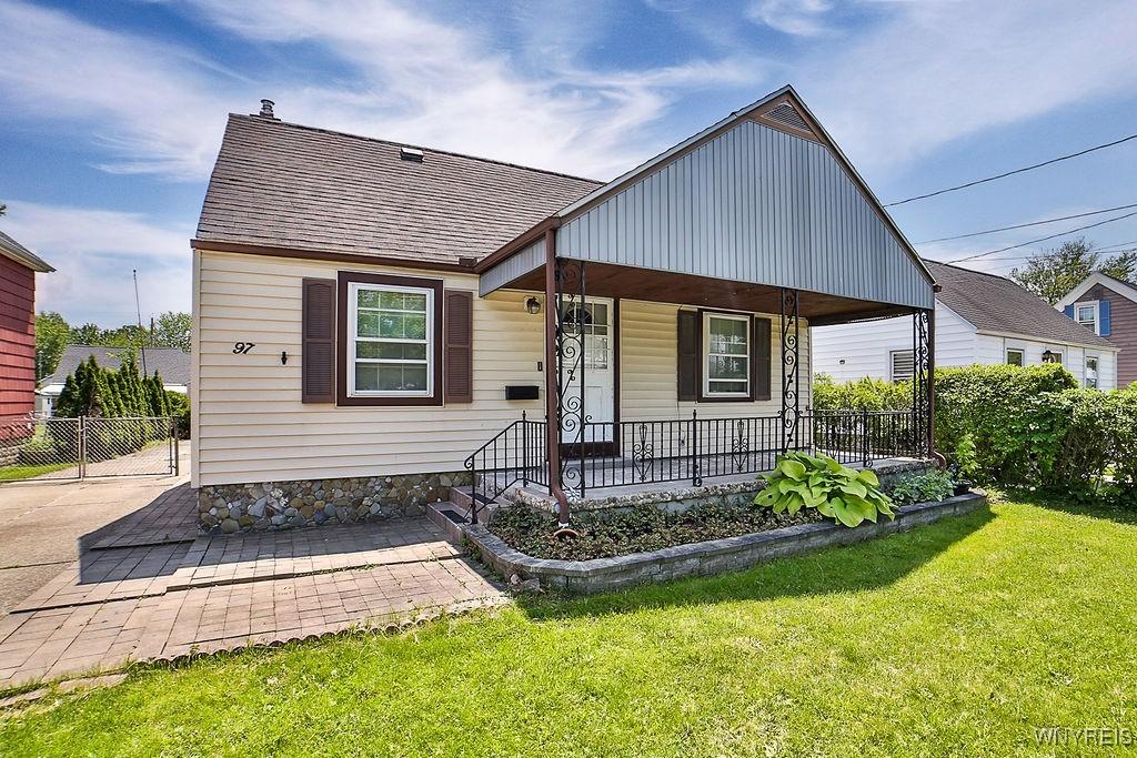 97 Chapel Ave, Cheektowaga, NY 14225 - bungalow featuring covered porch and roof with shingles