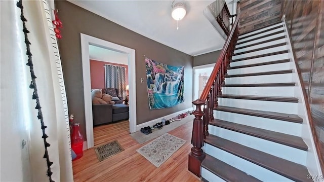 233 Elm St, German Flatts, NY 13357 - stairway featuring wood finished floors and baseboards