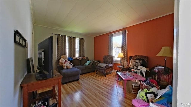233 Elm St, German Flatts, NY 13357 - living room with crown molding and wood finished floors