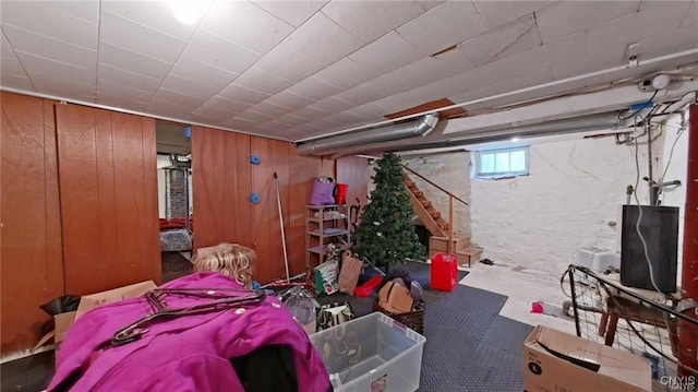 233 Elm St, German Flatts, NY 13357 - below grade area with wooden walls