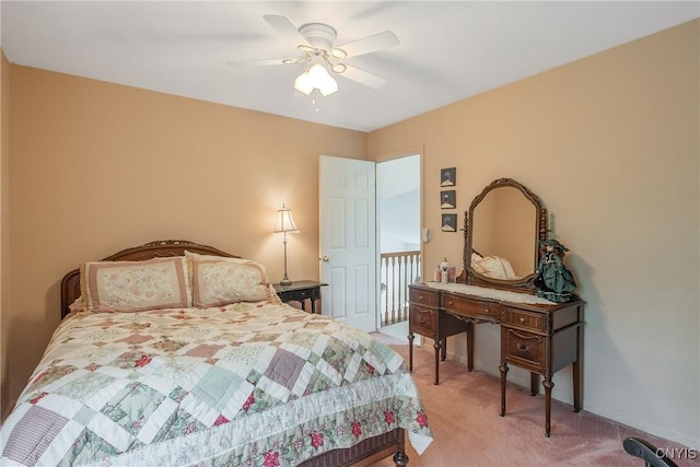 112 Ausable Run, Salina, NY 13088 - bedroom featuring light colored carpet, a ceiling fan, and baseboards