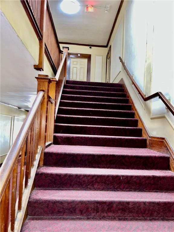 571 Lake Ave, Rochester, NY 14613 - stairs featuring ornamental molding