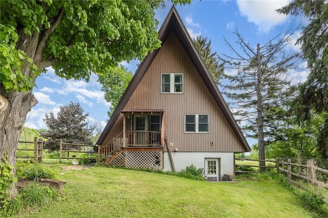 2703 Lembke Rd, Arcadia, NY 14489 - back of house featuring stairway