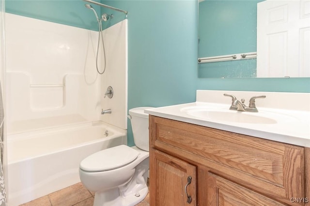 25386 Stewart Dr, Champion, NY 13619 - bathroom featuring toilet, vanity, washtub / shower combination, and tile patterned flooring
