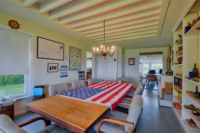 3180 Carleton Island Rd Unit 1, Cape Vincent, NY 13618 - dining room featuring a chandelier