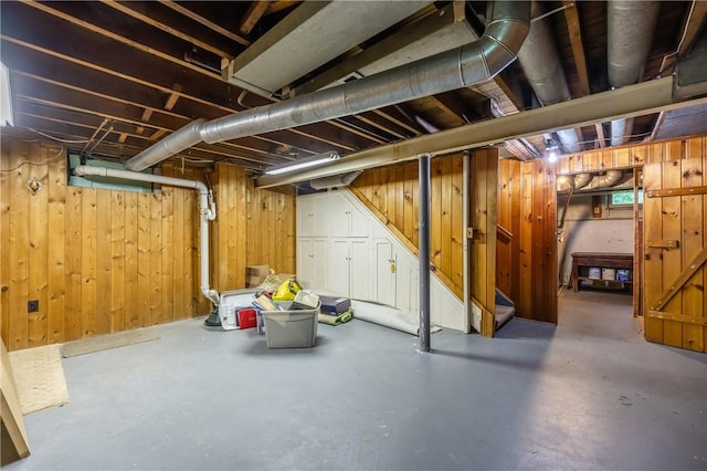 1711 N Winton Rd, Irondequoit, NY 14609 - below grade area with stairway and wooden walls