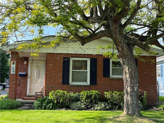 118 Erie St, Lancaster, NY 14086 - view of front of home featuring brick siding and a front lawn