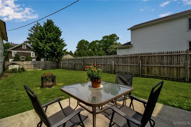 6305 E Main St, Byron, NY 14557 - view of patio with a fire pit and outdoor dining space