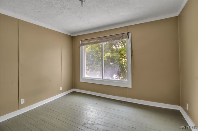 6305 E Main St, Byron, NY 14557 - spare room with a textured ceiling, hardwood / wood-style flooring, and baseboards