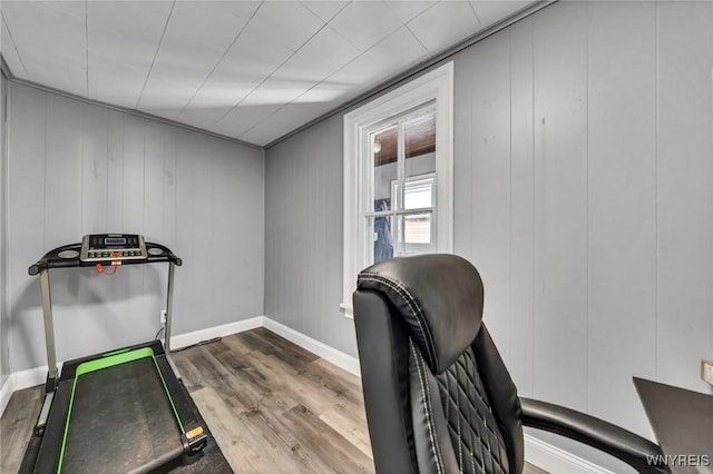 355 Bryant St, North Tonawanda, NY 14120 - exercise area with wood finished floors and baseboards