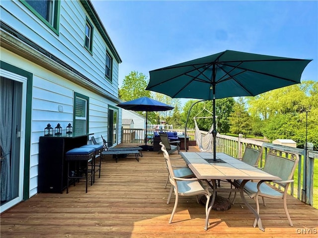 5812 S Street Rd, Fleming, NY 13021 - wooden deck featuring outdoor dining space