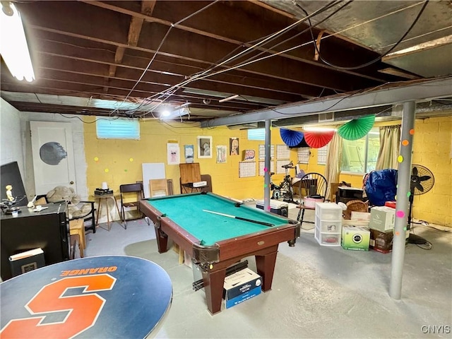 5812 S Street Rd, Fleming, NY 13021 - game room with billiards table and concrete flooring